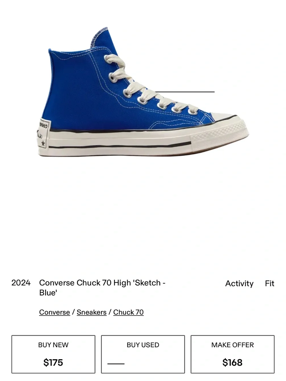 Converse Chuck 70 High 'Sketch - Blue' - Picture 6 of 7